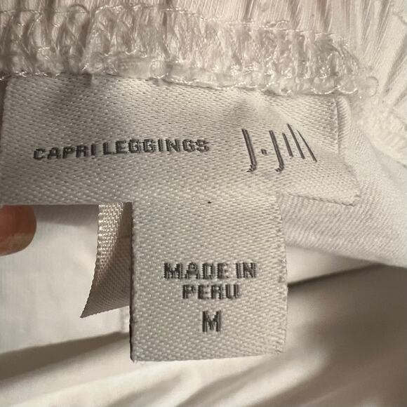 J Jill Pima Capri Leggings Women’s Medium White Pull-On Elastic Waist Pants - Picture 8 of 10